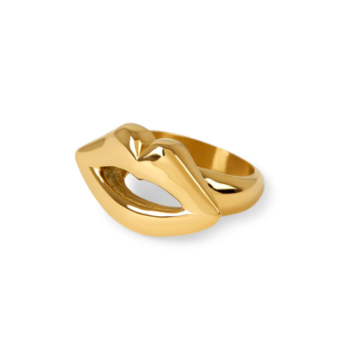Anel Boca Banhado a Ouro 18k | BELLORIE