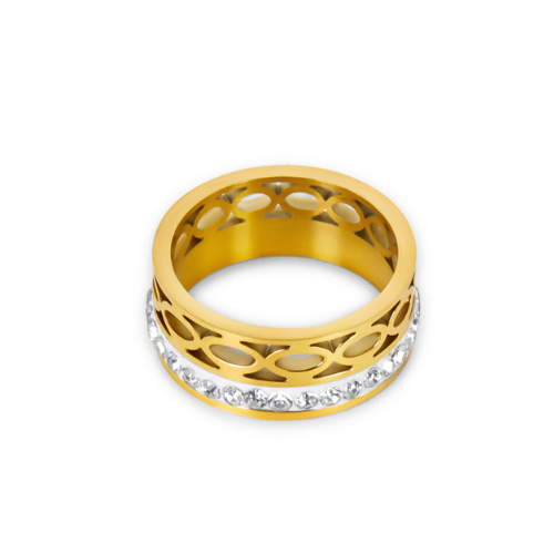 Anel Mosaico com Zircônia Banhado a Ouro 18K | BELLORIE