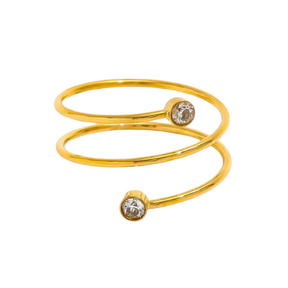 Anel Espiral com Pedras de Zircônia | BELLORIE