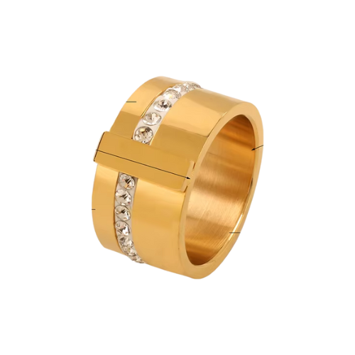 Anel Nara com Zircônia Banhado a Ouro 18K | BELLORIE