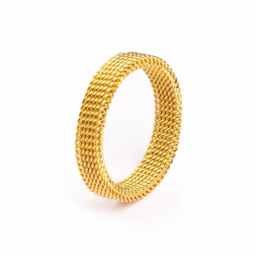 Anel Malha Banhado a Ouro 18K | BELLORIE