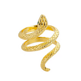Anel Cobra Texturizada Banhado a Ouro 18k | BELLORIE