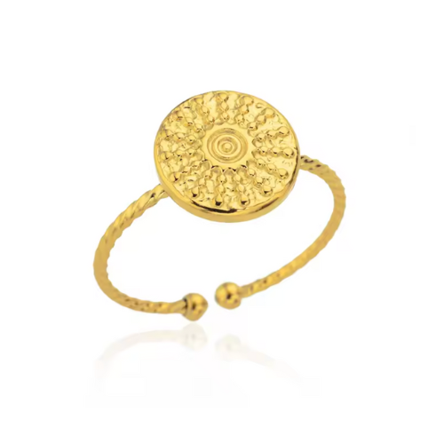 Anel Sol Ajustável Banhado a Ouro 18K | BELLORIE