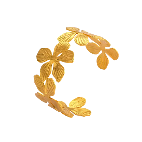 Bracelete Flor Banhado a Ouro 18K | BELLORIE