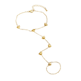 Pulseira de Dedo Coração Banhado a Ouro 18k | BELLORIE