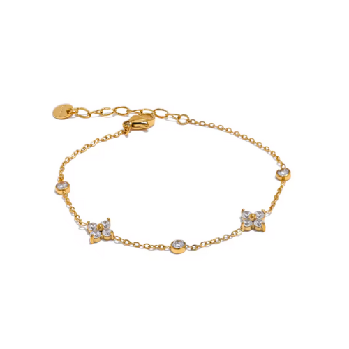 Pulseira Flor Delicada Banhada a Ouro 18k | BELLORIE