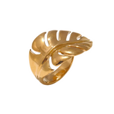 Anel Folha Ajustável Banhado a ouro 18K | BELLORIE