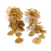 Brinco Longo Flor Banhado a Ouro 18k | BELLORIE