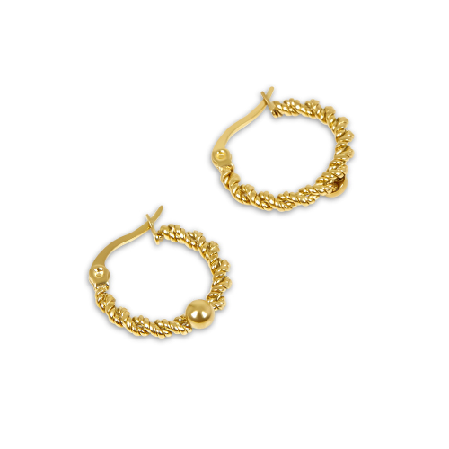 Brinco de Corda Torcida Banhado a Ouro 18K | BELLORIE