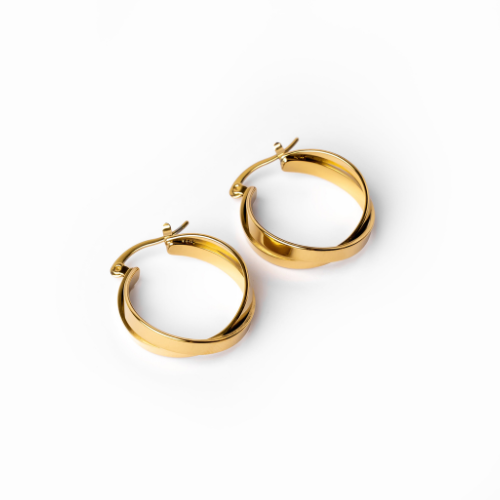 Brincos Argola Dupla Banhados a Ouro 18K | BELLORIE
