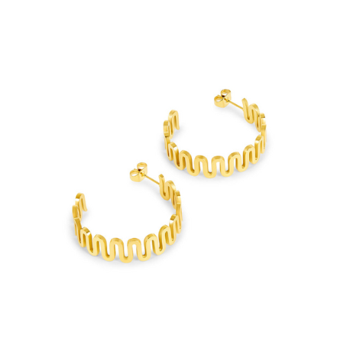 Brincos de Argola Onda Banhado a Ouro 18K | BELLORIE