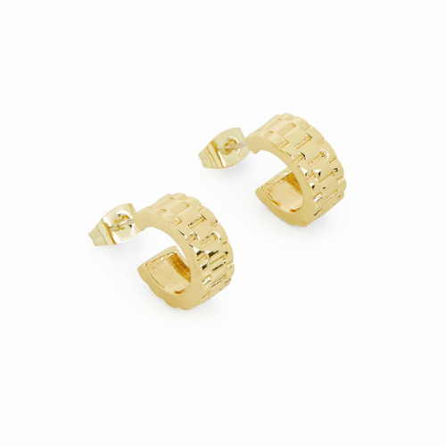 Brinco Texturizado Banhado a Ouro 18K | BELLORIE