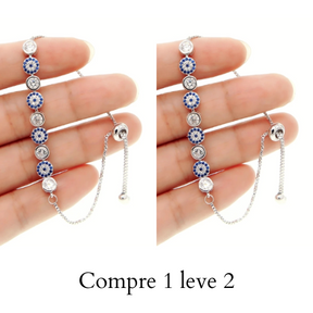 Pulseira Olho Grego com Cristais Compre 1 Leve 2 | BELLORIE