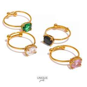 Anel Ajustável com Cristal de Zircônia | BELLORIE