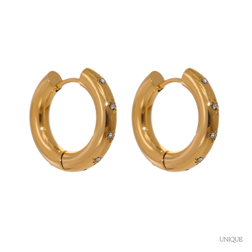 Brinco Argola Estrela com Cristais | BELLORIE