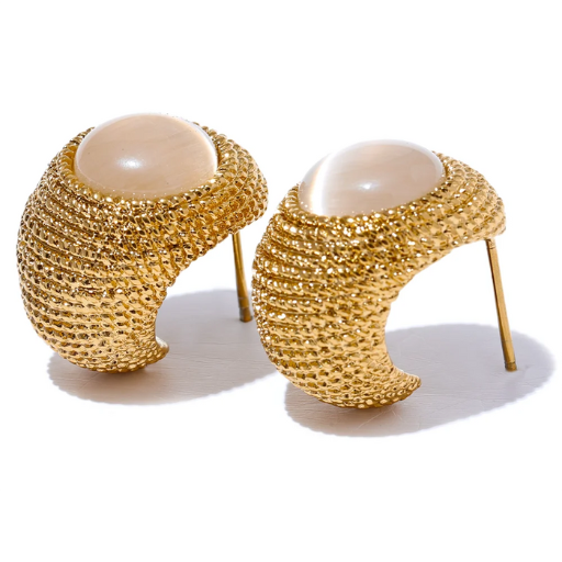 Brinco Texturizado Dourado | BELLORIE