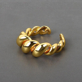 Anel Ajustável Dourado Trançado | BELLORIE