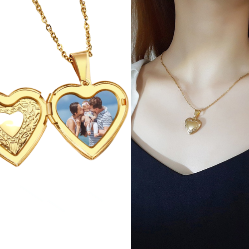 Colar com Pingente Coração com Foto Personalizada - Amor Eterno | BELLORIE