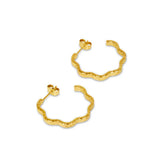 Brincos Asimétricos Texturizados Banhado a ouro 18K | BELLORIE