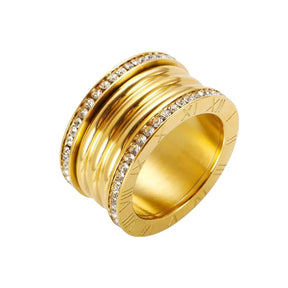 Anel Luxo Romano com Zircônia | BELLORIE