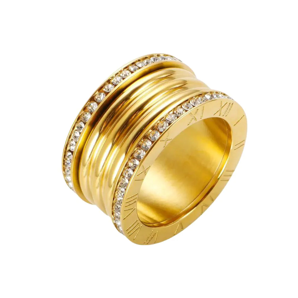 Anel Luxo Romano com Zircônia | BELLORIE