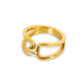 Anel Lunara com Zircônia Banhado a Ouro 18K | BELLORIE