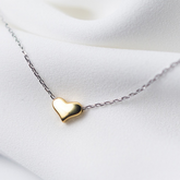 Colar Coração Dourado e Corrente em Prata | BELLORIE