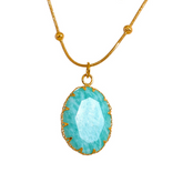 Colar com Pingente Pedra Natural Amazonite Azul | BELLORIE