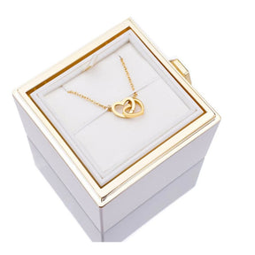 Colar Personalizado Coração Unido com Caixa Rotativa - Bellorie