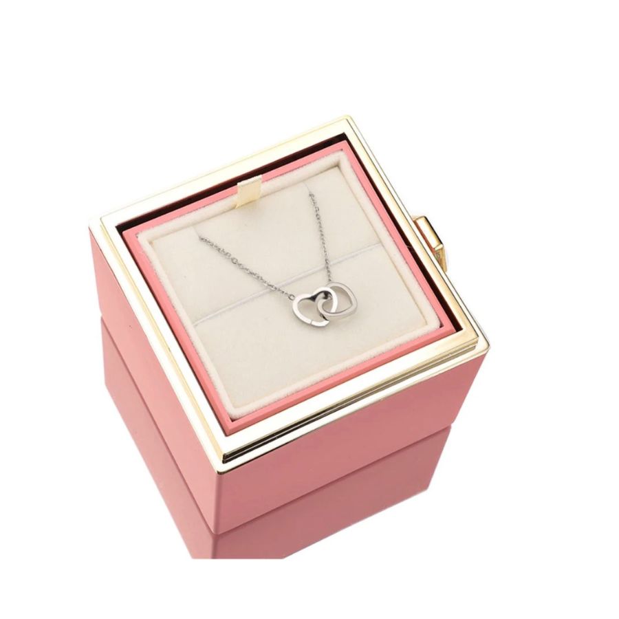 Colar Personalizado Coração Unido com Caixa Rotativa - Bellorie