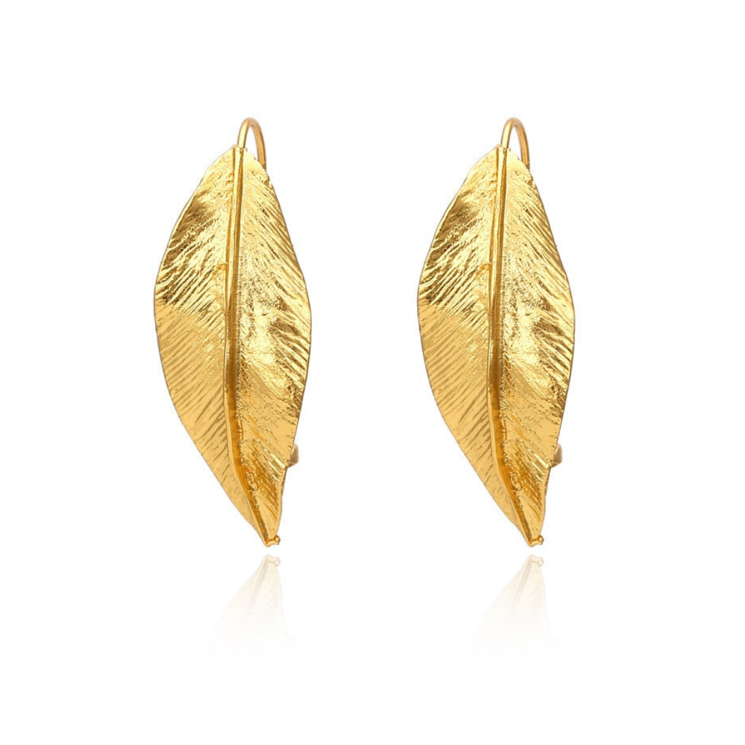 Brinco Folha Luks Banhado à Ouro 18K | BELLORIE