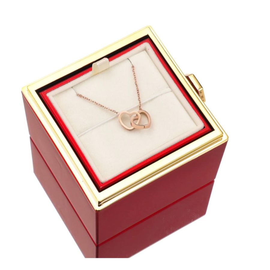 Colar Personalizado Coração Unido com Caixa Rotativa - Bellorie
