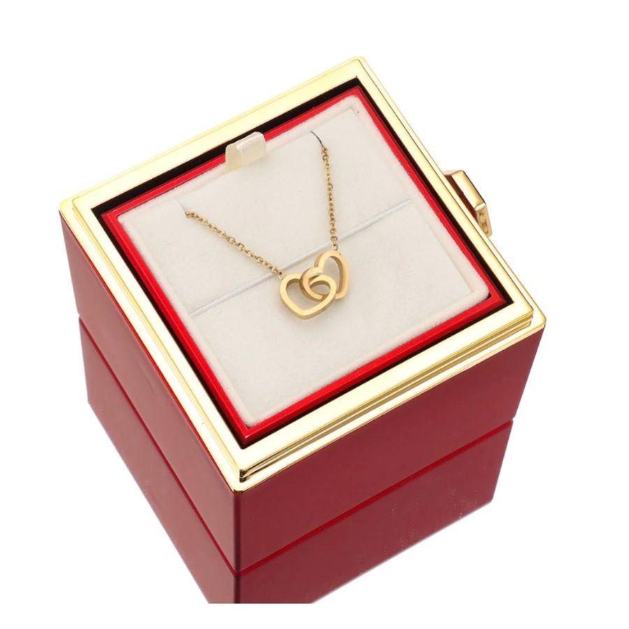Colar Personalizado Coração Unido com Caixa Rotativa - Bellorie