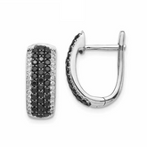 Mini Argola Cravejada com Cristais de Zircônia Pretos | BELLORIE