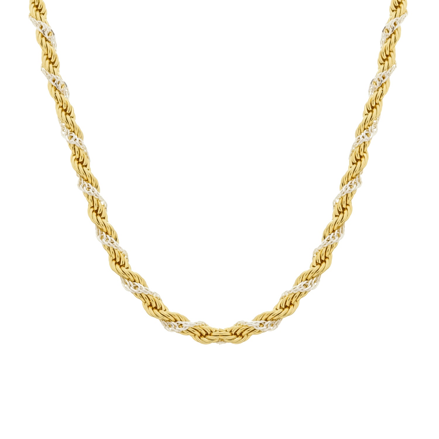 Colar Elo Baiano em Ouro 24K e Ouro Branco – Bellorie