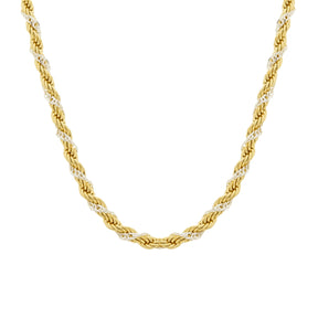 Colar Elo Baiano em Ouro 24K e Ouro Branco – Bellorie