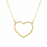 Colar em Ouro 24K Coração Vazado Arco – Bellorie