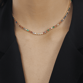 Choker em Ouro 24K Riviera com Pedras Coloridas – Bellorie