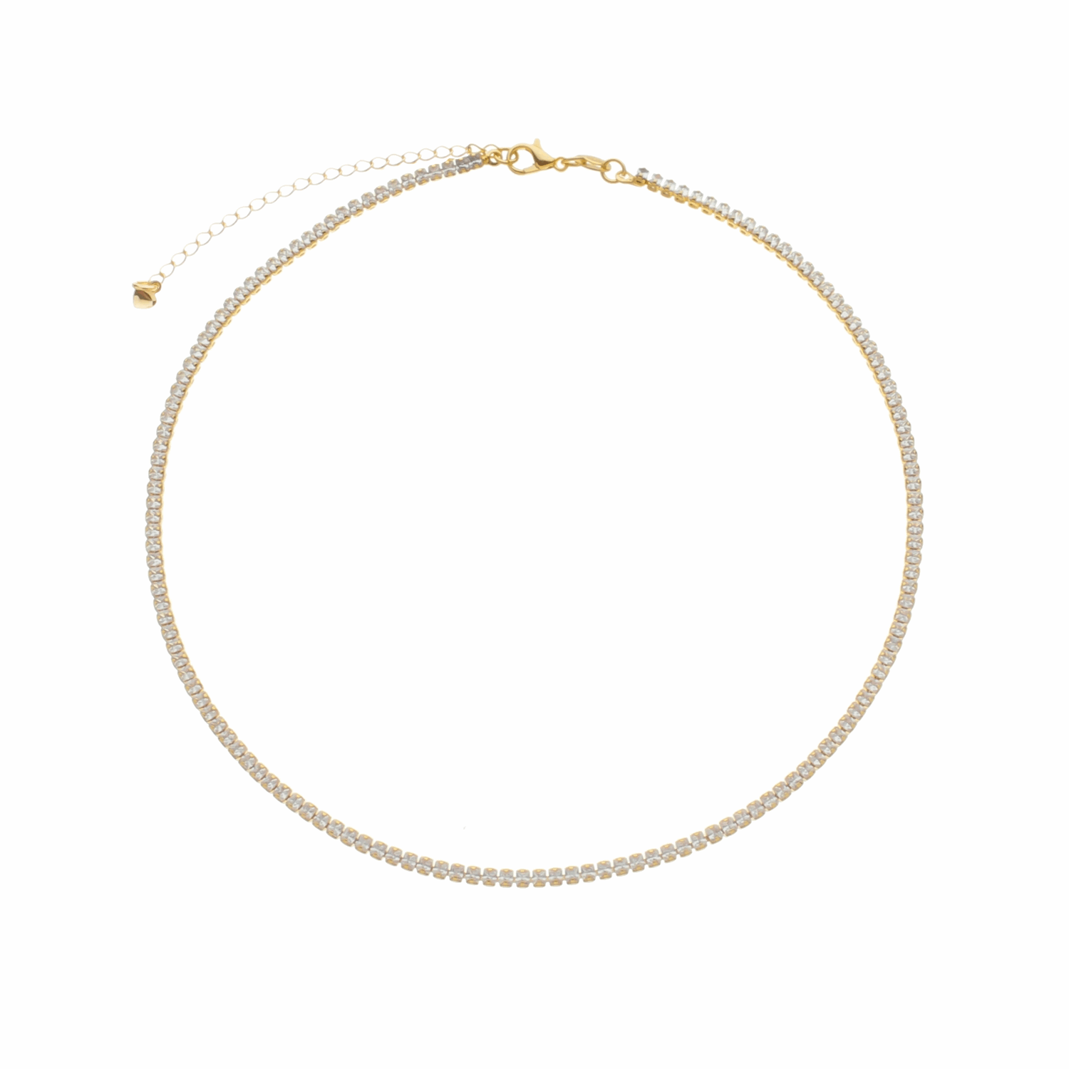 Choker em Ouro 24K Riviera com Pedras Brancas – Bellorie
