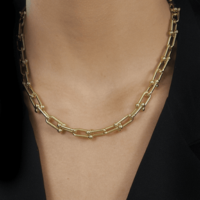 Choker em Ouro 24K Corrente Elos Largos – Bellorie