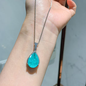 Conjunto Luxury Colar Brincos e Anel Turmalina com Cristais de Zircônia - Prata 925 | BELLORIE
