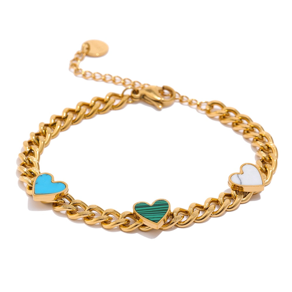Pulseira Corrente Delicada com Corações | BELLORIE