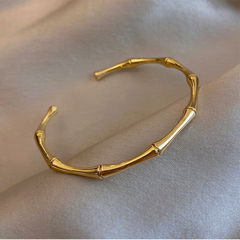Bracelete Dourado Bambu | BELLORIE