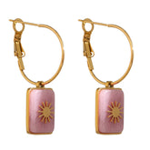 Brinco Argola com Pedra Natural Rosa | BELLORIE