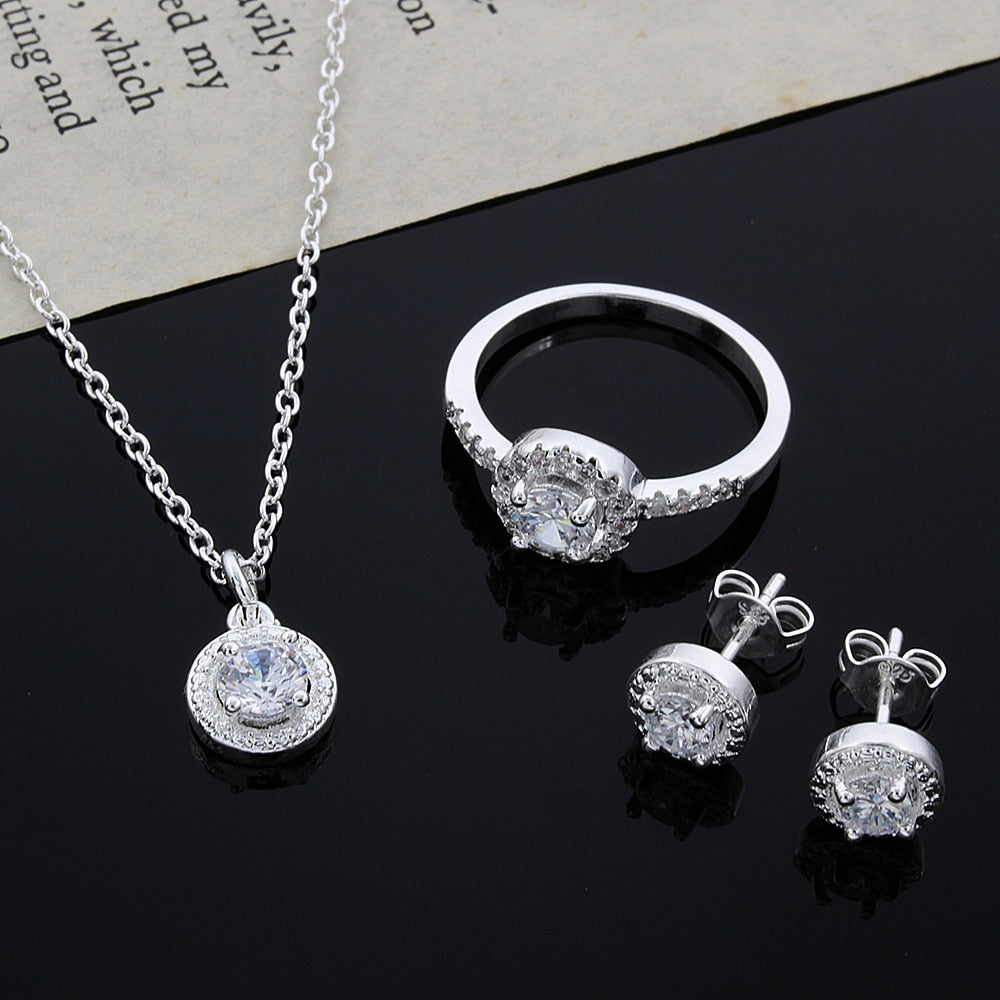 Conjunto em Prata 925 Colar Anel e Brinco | BELLORIE