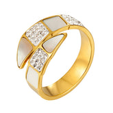 Anel Espiral com Zircônia Banhado a Ouro 18K | BELLORIE
