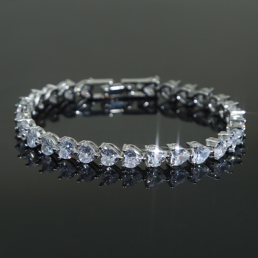 Pulseira Riviera Coração Cristais de Zircônia | BELLORIE