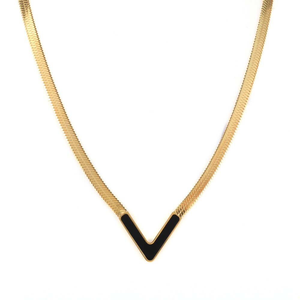 Colar Cobra com Pingente em V | BELLORIE