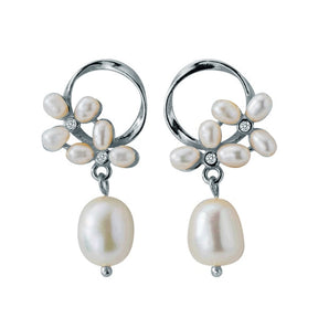 Brinco Flores Pingente de Perola | BELLORIE
