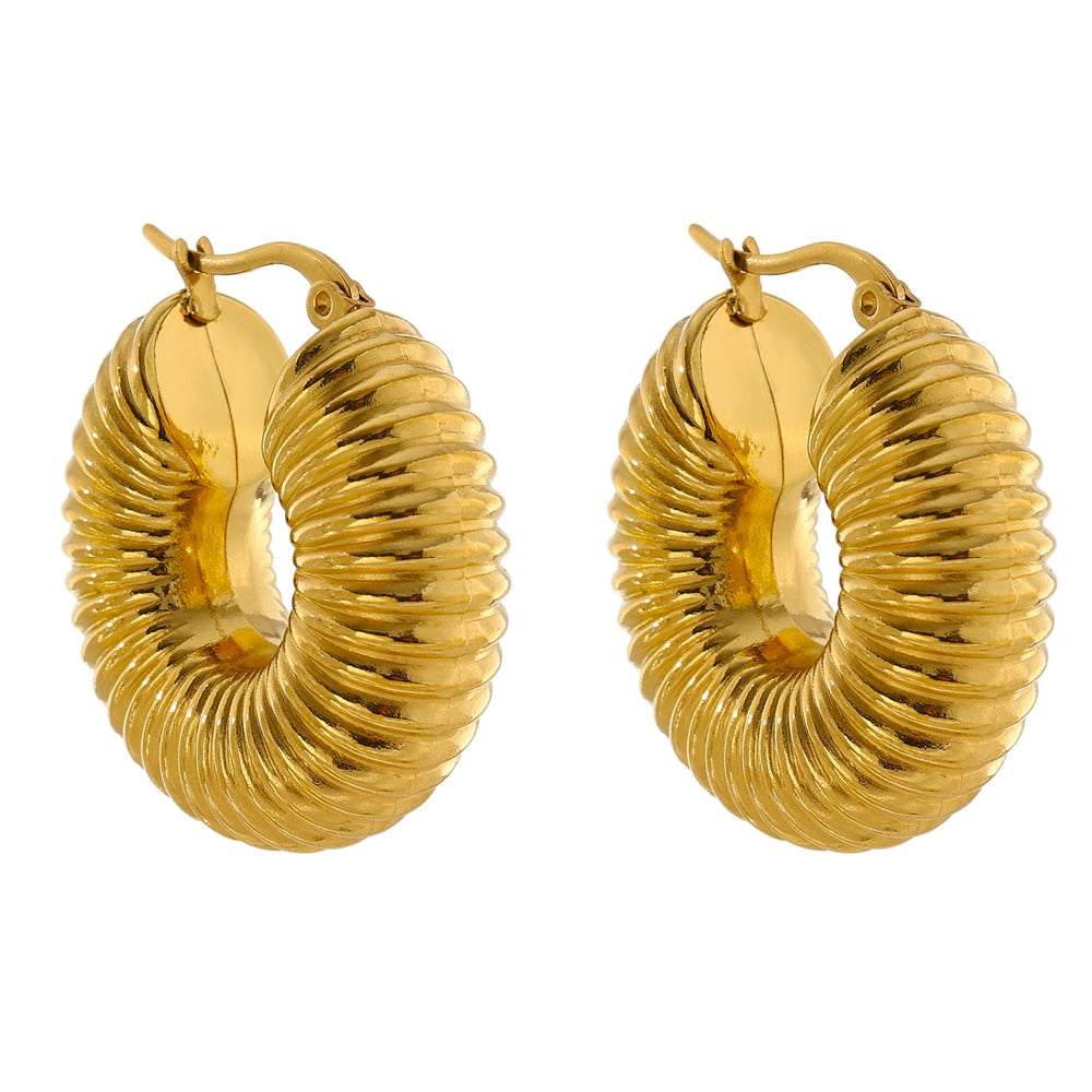 Brinco Argola Grossa Banhado a Ouro 18K | BELLORIE